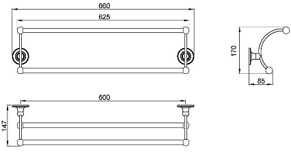 Полотенцедержатель Timo Nelson 150056/00 chrome