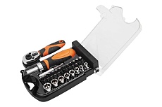 Реверсивная отвертка KENDO с трещоткой, набор бит 20548