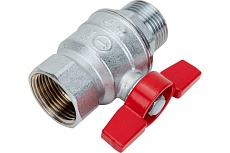 Шаровой кран Giacomini R854, 1, ВН, ручка-бабочка красная, хромированный R854X025