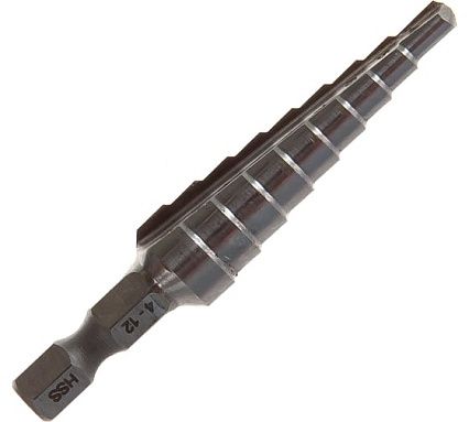 Сверло ступенчатое по металлу (9 ступеней; 4-12 мм; HSS) Makita D-40082