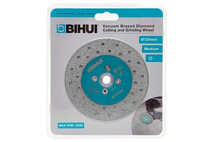 Диск алмазный для резки и шлифовки керамогранита vacuum, 125 мм, М14 BIHUI DCWMM5