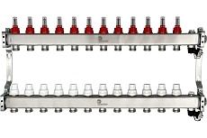 Коллектор нерж. Wester MUFS 1&quot;-3/4 в сборе с расходомерами на 12 выходов 0-32-1520