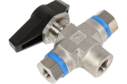 Шаровой кран Hy-Lok t серии из нержавеющей стали SS 316, трехходовой, NPT 1/4" внутр T3-F-4N-2N
