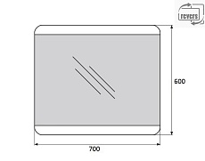 Зеркало BelBagno SPC-CEZ-700-600-LED-BTN 70x60 см кнопочный выключатель