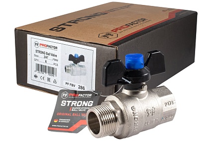 Шаровой кран PROFACTOR PF STRONG ручка бабочка в/н 3/4 дюйма PF FBV 286
