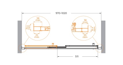 Душевая дверь Cezares MOLVENO-BF-3-100-C-Cr-IV 100x195, прозрачная, хром