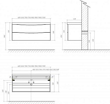 Тумба с раковиной BelBagno Marino 100 Rovere Bianco