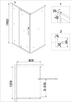 Душевой уголок Niagara Nova NG-0220-08 BLACK 120x80 прозрачный, черный