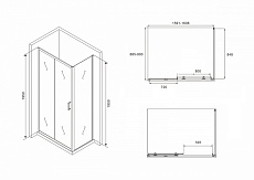 Душевой уголок Abber Schwarzer Diamant AG30160B-S90B 160x90 профиль черный