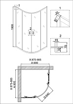 Душевой уголок Niagara Nova NG-6406-08 90x90 прозрачный, золото