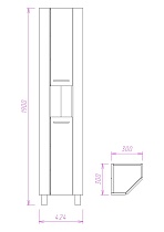 Шкаф пенал Onika Дюна 42.4x190 см угловой, белый, 403034