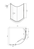 Душевой уголок Ambassador Kingston 90x90 14011112 прозрачный, хром