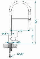 Смеситель для кухни Alveus Lyra-S 1132184 с выдвижным изливом и душем, хром