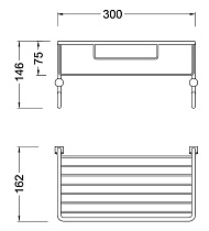 Полка Timo Nelson 150081/00 chrome с крючками