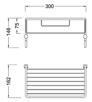 Полка Timo Nelson 150081/00 chrome с крючками