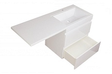 Мебель для ванной Style Line Даллас Люкс Plus 140 см R подвесная, белый глянец