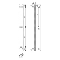 Полотенцесушитель электрический Point Гермес PN13812W П3 80x1200 диммер справа, белый