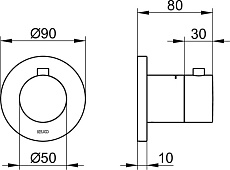 Смеситель для душа Keuco IXMO 59553010001 с термостатом, хром