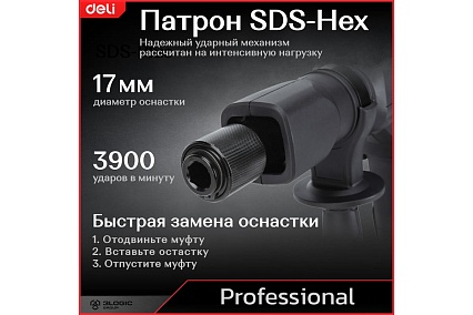 Профессиональный отбойный молоток Deli DE-DG5-2E 142603