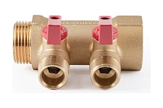 Коллектор с шаровыми кранами PROFACTOR в/н 1&quot; х 2 вых 1/2&quot;нар PF MV 265.2