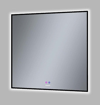 Зеркало Grossman Pragma-норма 80x80 см с подсветкой и подогревом, черный 1880802