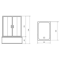 Душевой бокс Aqualux Quadro-150 AQ-4075GFH(Wh)