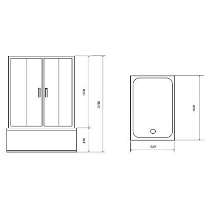 Душевой бокс Aqualux Quadro-150 AQ-4075GFH(Wh)