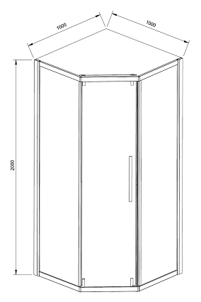 Душевой уголок Vincea Show VSP1-4SH100CLB 100x100 черный, стекло прозрачное