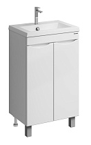 Тумба с раковиной Grossman Виста 50 см напольная, белый глянец