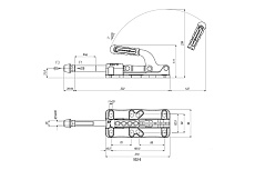Плунжерный зажим KUKAMET с горизонтальным кронштейном 532-5-Q20
