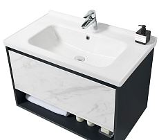 Мебель для ванной Orans BC-0903-600 60 см Dark Grey/White Marble