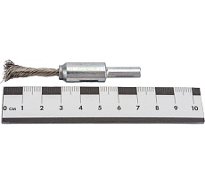 Щётка кистевая с хвостовиком плетеная один пучек 10x10x0.2 мм, INOX ПрофТим ЕО1010-IN-02