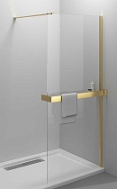 Душевая перегородка Vincea Walk-In VSW-4HR800CLG 80x200 брашированное золото, прозрачное