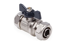 Шаровой кран для МП труб Aqualink 16x16 B бабочка 872