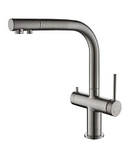 Смеситель для кухни Aquatek Европа AQ1385BGM с подкл. к фильтру, оружейная сталь