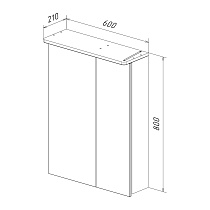 Зеркальный шкаф Lemark Zenon 60x80 LM60ZS-Z с подсветкой, белый глянец