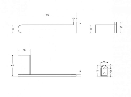 Держатель туалетной бумаги Cezares STYLUS-PH-NOP черный матовый