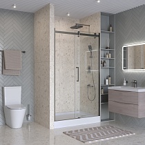 Душевая дверь BelBagno MARINO-2-BF-1-110-C-GM 110x195 прозрачная, оружейная сталь