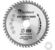 Диск пильный KSD (190 мм; переходник 20/30 мм; 48 t; 7600 об/мин) Kolner 8100300078