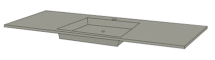 Раковина Acquabella ON-TOP Integra SF 120 см CEMENTO (консольная)