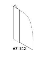 Шторка для ванны Azario Boston AZ142 100x140 прозрачная