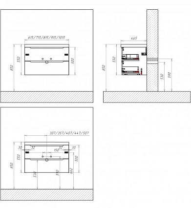 Тумба с раковиной BelBagno Etna 100x46x50 см Bianco Lucido