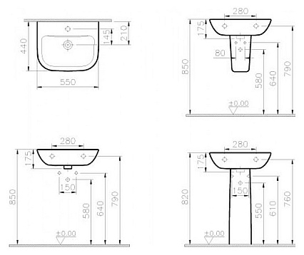 Пьедестал для раковины VitrA S20 5529B003-0156