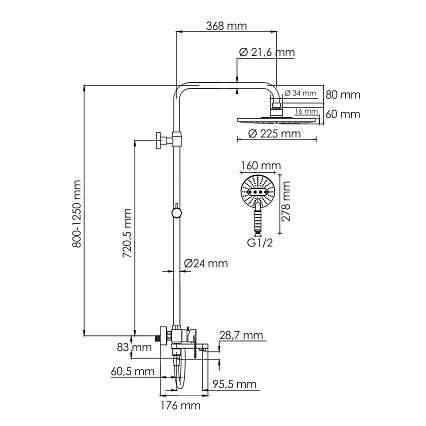 Душевая стойка WasserKRAFT A185.067.059.WM белый