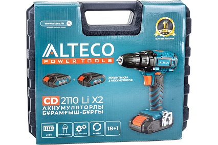 Аккумуляторная дрель-шуруповёрт Alteco CD 2110Li X2 30209