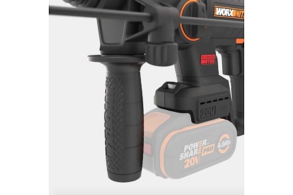 Аккумуляторный бесщеточный перфоратор Worx 20В, 4Ач x1, ЗУ 2А, кейс WX381