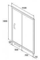 Душевая дверь Orange E02-140TCR 140x190, прозрачная, хром