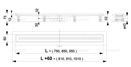 Душевой лоток Alcaplast Simple APZ9-650M 65 см, с решеткой, хром