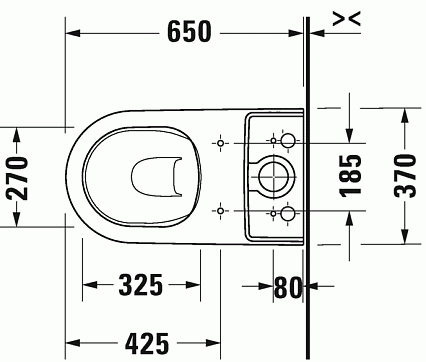 Унитаз Duravit D-Neo 200209 безободковый