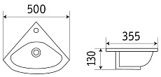 Раковина CeramaLux N 78378 50 см белый